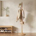 Muwuele Solid Wood Cactus Coat Rack, Freestanding Coat Rack With 6 L-Shaped Hooks and 3 Adjustable Sizes, Coat Tree for Bedroom, Entryway, Livingroom, Coat Hanger Stand for Coats, Handbags (Natural) by Muwuele