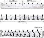 SKOLOO Coat Rack Wall Mounted - 38.3'' Long, Wooden, Heavy Duty, Rustic Coat Hooks for Wall, Wall Coat Rack with 10 Triple Hooks for Hanging Clothes, Jacket, Hat(Weathered White) - Image 5