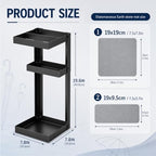 Umbrella Stand for Entryway with 2 Stone Mats, 4 Hooks - Image 2