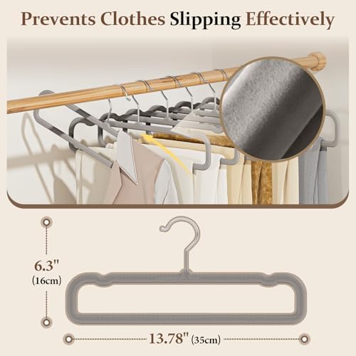 Velvet Felt Pants Hangers 30 Pack, with Cascading Hooks (Gray) - Image 2