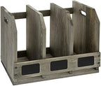 MyGift Gray Wood Magazine Holder with 3 Compartments & Chalkboard Labels - Image 5