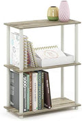 Furinno TURN-N-TUBE Storage Shelves, 3-Tier Book Shelf, Corner Shelf, Toolless Open Shelves, for Organization and Storage, Living Room, Garage, Home Office, Sonoma Oak by Furinno-FitsYourSpaceFitsYourBudget