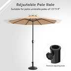 Tangkula 27 lbs Round Resin Patio Umbrella Base, Heavy-Duty Outdoor Umbrella Stand W/Adjustable Knob, All-Weather Resistance, Rattan Design, Suitable for Poolside, Yard, Street, Easy Assembly - Image 5