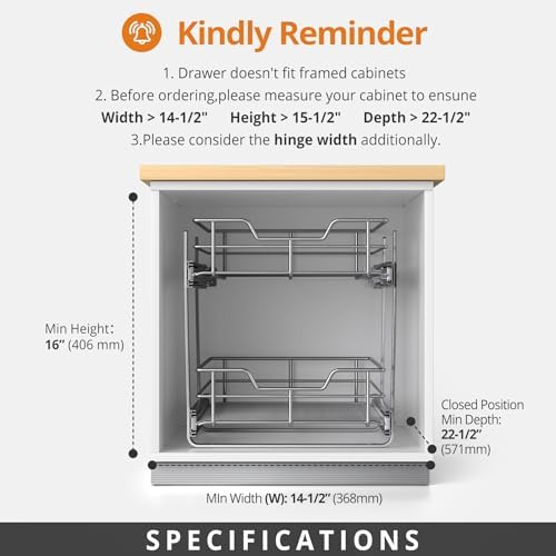 Pull Out Cabinet Organizer,14¼'' Slide Out Kitchen Organizers and Storage - Image 5
