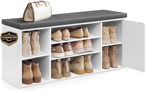 SONGMICS HOME Shoe Storage Bench, Snapsemble Superfast Assembly by SONGMICSHOME