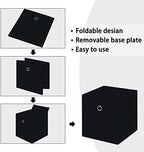 Foldable Storage Cubes Bins ,11 Inch Cloth Storage Cube Fabric Storage Box Cubes Organizer Baskets with Handles for Home Organizer Set of 12 (Black) - Image 6
