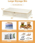 punemi Sturdy Under Bed Wedding Dress Storage Box, 3Pack, Beige - Image 5