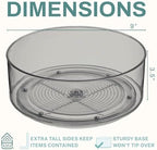 Home Intuition Round Plastic Grey Lazy Susan Turntable Food Storage Container for Kitchen (9" Round, 1 Pack) - Image 2