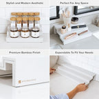 KitchenEdge 3-Tier Expandable Spice Rack Organizer, White - Image 3