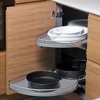 DoubleFill 2 Pack 26 Inch Lazy Susan Shelf Liner Silicone, Gray - Image 6