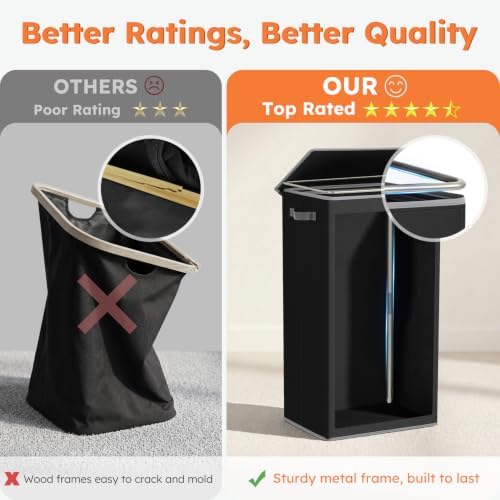 SOLEDI 100L Laundry Hamper with Lid, Large Collapsible Laundry Basket - Image 3