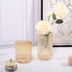 DASITON Makeup Brush Holder Organizer, Crystal Glass Makeup Brushes Storage Holder, Vintage Make Up Brush Cup for Vanity, Pen Pencil Holder for Desk, Toothbrush Holders for Bathroom (Coffee SL) - Image 3