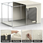 Sorbus Clothes Storage Bins with Metal Frame, Clear Window (3 Pack, Beige) - Image 2