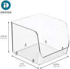 iDesign Stackable Open-Front Storage Bins, Set of 3, Clear - Image 4