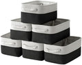 TheWarmHome Storage Bins for Shelves - 6 Pack 11.8x7.8x5.2 inch Collapsible Storage Cubes, Basket for Gifts Empty Closet Organizing Dog Toy Box (White & Black) by TheWarmHome