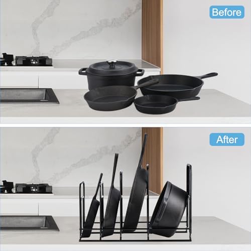 Toplife Heavy Duty Pan Organizer,Storgae Rack for Cast Iron Skillets 2 Pack - Image 6