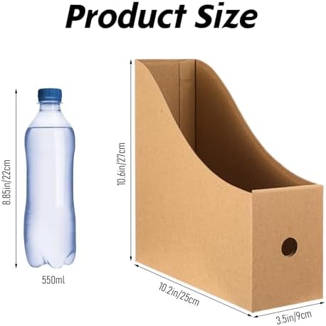 20 Pack Cardboard Magazine File Holders, Sturdy Book Bins for Classroom Library, 10.6'' ×10.2'' ×3.5'' Inch Vertical File Folder Box - Image 2