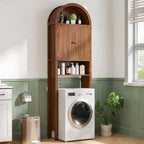 Arched Over The Toilet Storage Cabinet with Acrylic Doors, Bathroom Shelf - Image 4