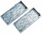 PEMAR Blue Mother of Pearl Tray Set of 2 – Handcrafted Decorative Vanity & Countertop Organizer for Bathroom, Entryway, Coffee Table – Elegant Home Decor Accent, 11.8" Lx5.1 Wx1 H by PEMAR