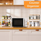 RUILALIFE Kitchen-Countertop-Organizer-Shelf, 2 Tier Coffee Bar Station Organizer for Counter,Wooden Spice Rack Shelf, Space Saving Desk Shelving Riser Unit, Coffee Bar Accessories (Maple, Large) - Image 2