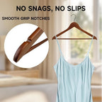 Wooden Clothes Hangers with Pants Bars, Walnut, 108-Pack - Image 4