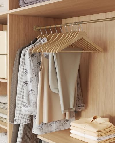SONGMICS Wooden Hangers, 30 Pack, Basic Wood Clothes Hangers, Space Saving - Image 2