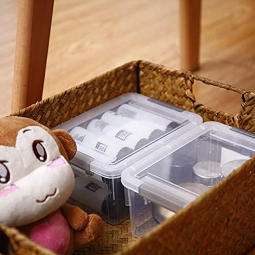 Citylife 6Packs 1.3Qt Small Storage Bins with Lids,Stackable Clear - Image 5