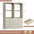 Besiost Closet Systems with 6 Wood Drawers, Closet System Set of 2 - Image 7