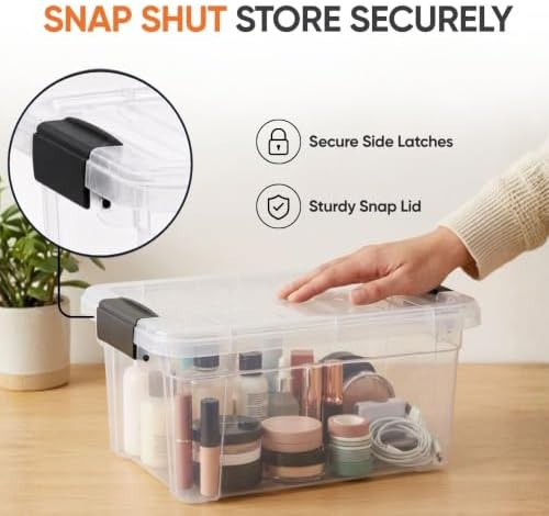 Superio 3.4 Quart Clear Plastic Storage Boxes with Lids, Stackable Organizer Containers, BPA-Free Storage Bins for Home, Office, School & Dorm, 6 Pack - Image 6