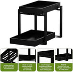 APRTAT 2 Pack Bamboo Under Sink Organizer, 2-Tier Pull Out Storage Drawers - Image 6