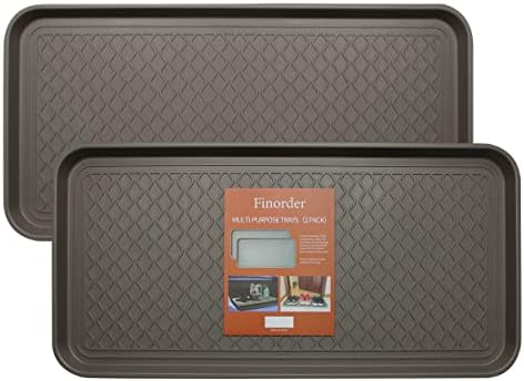 Finorder Boot & Shoe Trays, 2 Pack, 30" x 15" x 1.2", Gray - Image 6
