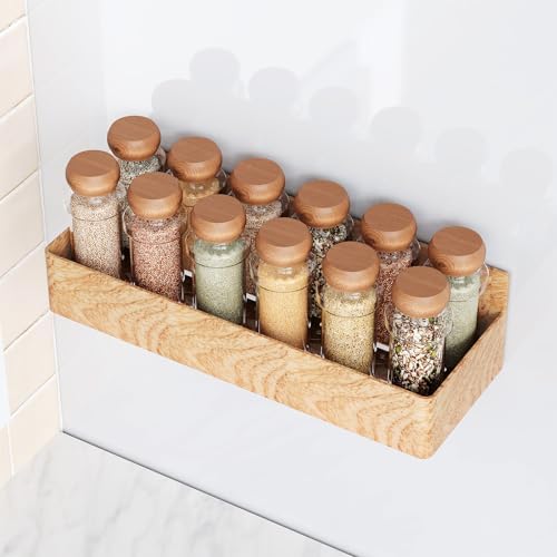 Mystozer Magnetic Spice Rack for Refrigerator Woodgrain, 4 Pack - Image 2