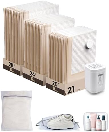 BAGSMART Travel Vacuum Seal Storage Bags Bags for Clothes with Pump by BAGSMART
