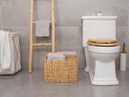 StorageWorks Hand-Woven Divided Magazine Basket, Rattan Magazine Holder, Natural Wicker Magazine Rack for Bathroom, Office, Water Hyacinth, 1 Pack - Image 5