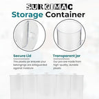 SurgiMac Sundry Jar with Lid, 4.25 x 6.5 Inch, Clear Plastic Storage Container, Compact & Durable, for Cotton Balls & Supplies, 5 Count - Image 3
