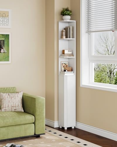 Hzuaneri Corner Cabinet, Tall Bathroom Corner Cabinet with Doors - Image 5