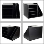 PAG-Mass Wood Desktop File Holder Organizer Mail Sorter for File Folders, Mails, Envelopes, Mailing Supplies or Magazines, Black - Image 3