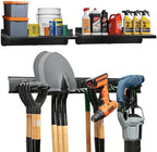 TIDYME Garage Tool Organizer Wall Mount 64", 2 Shelves & 4 Single Hooks by Tidyme