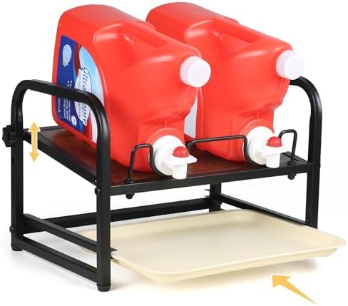 Laundry Detergent Holder & Laundry Detergent Soap Dispenser - Liquid Laundry Detergent Organizer with Drip Tray & Adjustable Tilting Board, for Laundry Room Organization and Storage by Alytree
