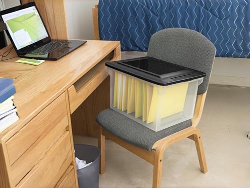 2-Pack 32 Quart Clear Plastic File Box with Lid, Letter Legal File Storage - Image 3