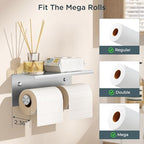 FORIOUS Toilet Paper Holder with Shelf, Commercial Toilet Paper Dispensers - Image 7