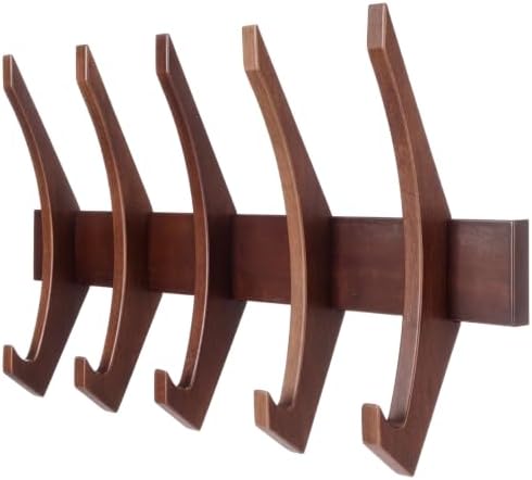 Marsui 21'' Wooden Coat Rack Wall Mounted with 5 Hooks by Marsui