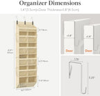 Lifewit 1 Pack Over the Door Organizer, 12 Section Hanging Storage, Beige - Image 2