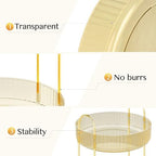 Rotating Makeup Organizer Countertop, 3 Tier, Gold - Image 6