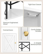 CHOEZON Bathroom Wall Cabinet, Corner Medicine Cabinet, Wall Mount Corner Cabinet for Bathroom with Open Shelf and Adjustable Shelf, Space-Saving, for Bathroom, Kitchen, Living Room, White and Black - Image 5