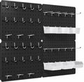 Pegboard Organizer Kit, 4 Pack 12 x 16 in Metal Panels with 6 Bins, Black by PHXGrove