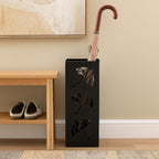 Okllen Metal Umbrella Holder, Square Umbrella Stand Rack for Entryway, 6.3" x 6.3" x 16.5", Black (Pack of 2) - Image 6