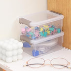 Citylife 0.53 QT 10 Packs Small Storage Bins Plastic Storage Container Stackable Box with Lids for Organizing, Clear White - Image 5