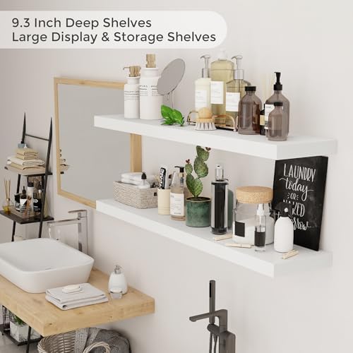Floating Shelves for Wall, 48 inch Extra Long White Wall Shelves - Image 5