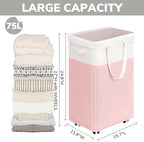Goodpick 2-Pack Laundry Hamper with Wheels, Dorm Essentials for Girls,75L - Image 4